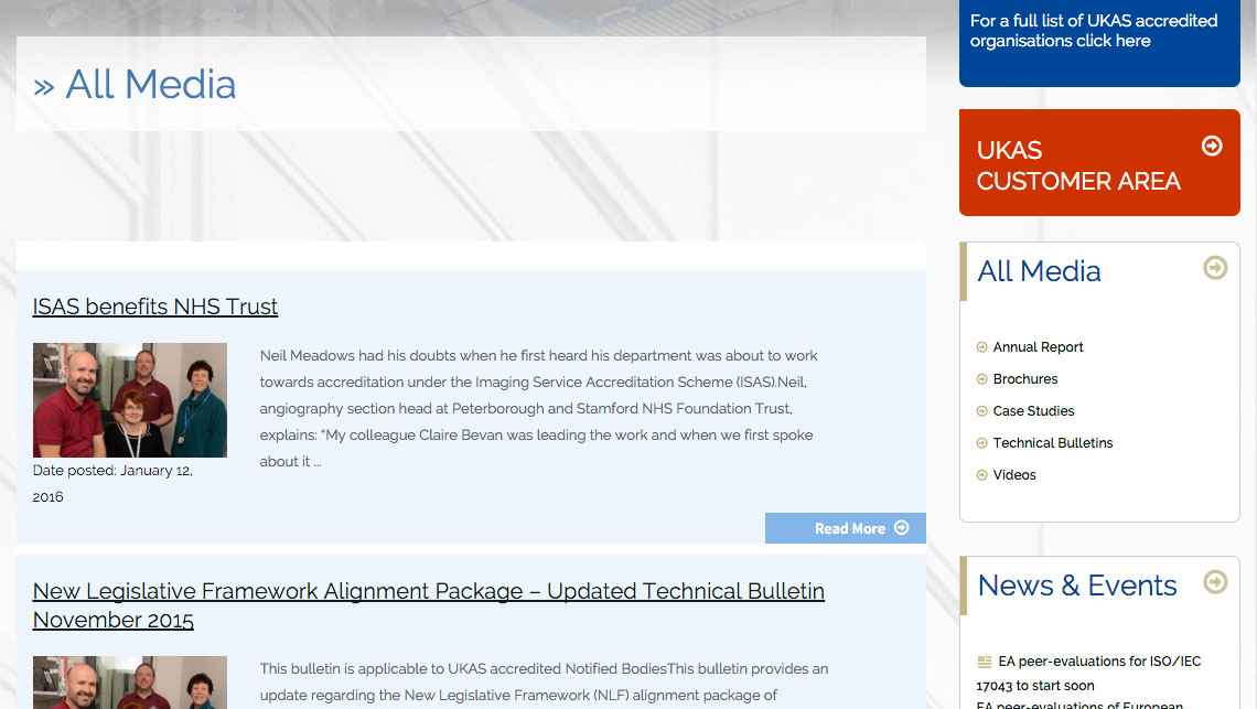 Web Portal Development - Our Work - UKAS